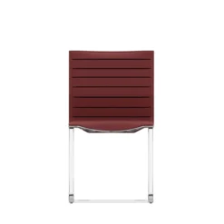 Chaise visiteur luge Lira - cuir - piétement chromé
