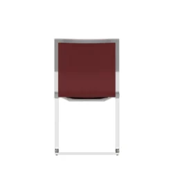 Chaise visiteur luge Lira - cuir - piétement chromé