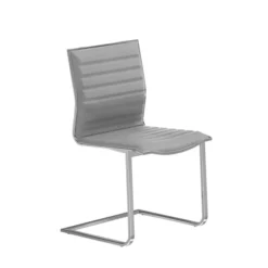 Chaise visiteur luge Lira - tissu - piétement chromé