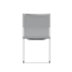 Chaise visiteur luge Lira - tissu - piétement chromé