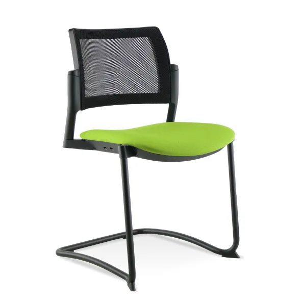 Chaise visiteur luge Tertio - assise tissu - dossier résille - lot de 2