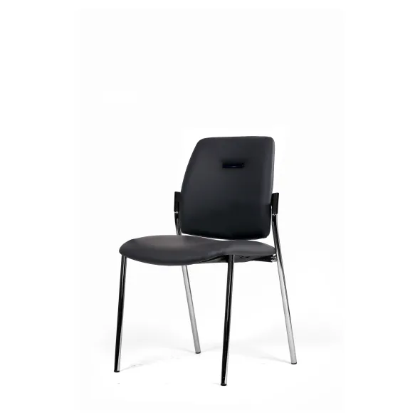 Chaise visiteur 4 pieds Artech - cuir - piétement chrome