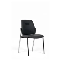 Chaise visiteur 4 pieds Artech - cuir - piétement chrome