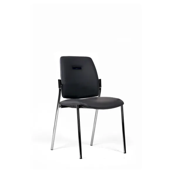 Chaise visiteur 4 pieds Artech - cuir - piétement chrome
