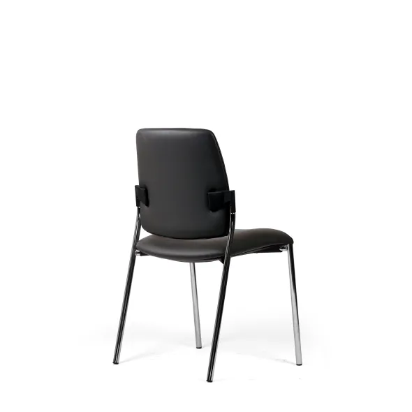 Chaise visiteur 4 pieds Artech - cuir - piétement chrome