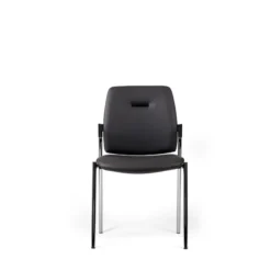 Chaise visiteur 4 pieds Artech - cuir - piétement chrome