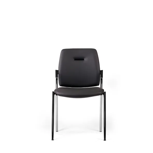 Chaise visiteur 4 pieds Artech - cuir - piétement chrome
