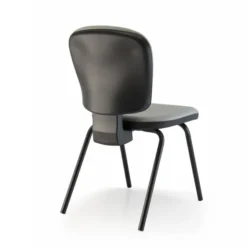 Chaise visiteur 4 pieds Bella - textile enduit - lot de 2