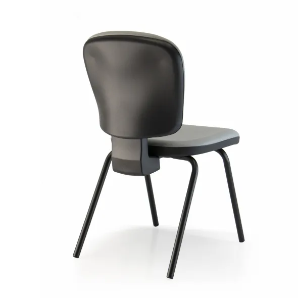 Chaise visiteur 4 pieds Bella - textile enduit - lot de 2