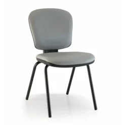 Chaise visiteur 4 pieds Bella - textile enduit - lot de 2