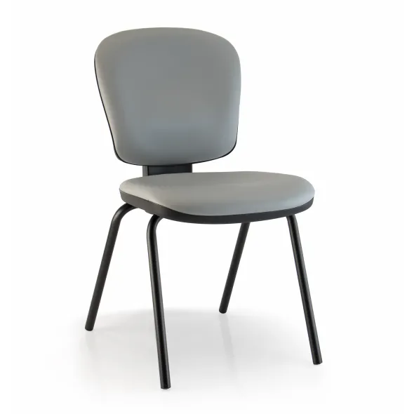 Chaise visiteur 4 pieds Bella - textile enduit - lot de 2