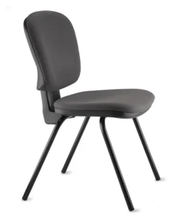 Chaise visiteur 4 pieds Bella - tissu - lot de 2