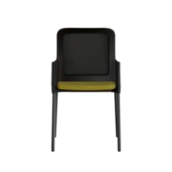 Chaise visiteur 4 pieds F8 - assise tissu et dossier résille Rythm - piétement époxy