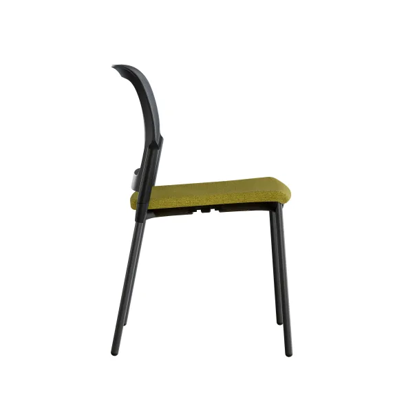 Chaise visiteur 4 pieds F8 - assise tissu et dossier résille Rythm - piétement époxy