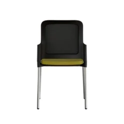 Chaise visiteur 4 pieds F8 - assise tissu et dossier résille Rythm - piétement chrome