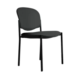 Chaise visiteur 4 pieds Jump - textile enduit anthracite - lot de 2