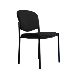 Chaise visiteur 4 pieds Jump - tissu noir - lot de 2