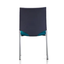 Chaise visiteur 4 pieds Keno H - assise tissu - dossier résille - piétement gris aluminium