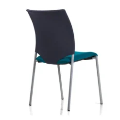 Chaise visiteur 4 pieds Keno H - assise tissu - dossier résille - piétement gris aluminium