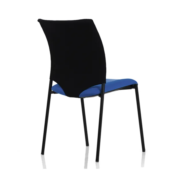 Chaise visiteur 4 pieds Keno H - assise tissu - dossier résille - piétement noir