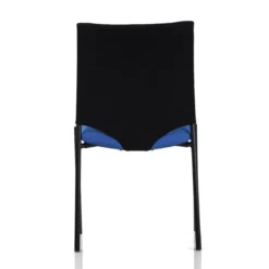 Chaise visiteur 4 pieds Keno H - assise tissu - dossier résille - piétement noir
