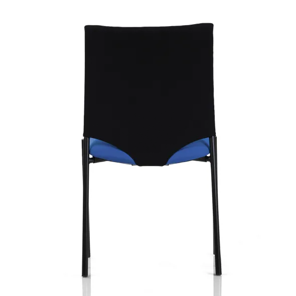 Chaise visiteur 4 pieds Keno H - assise tissu - dossier résille - piétement noir