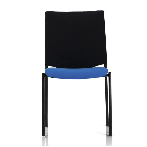 Chaise visiteur 4 pieds Keno H - assise tissu - dossier résille - piétement noir