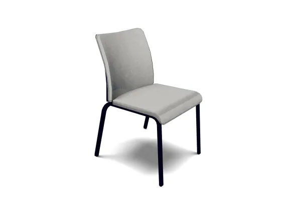 Chaise visiteur 4 pieds Let's B - tissu - piétement noir