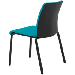 Chaise visiteur 4 pieds Let's B - tissu - piétement noir
