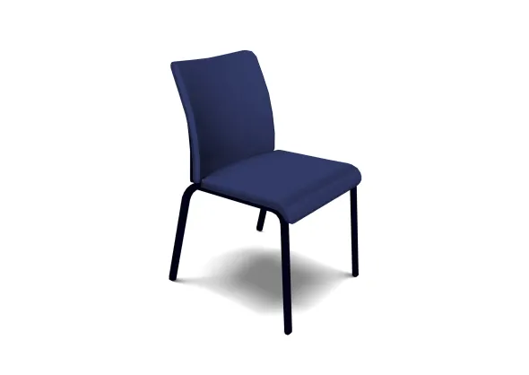 Chaise visiteur 4 pieds Let's B - tissu - piétement noir