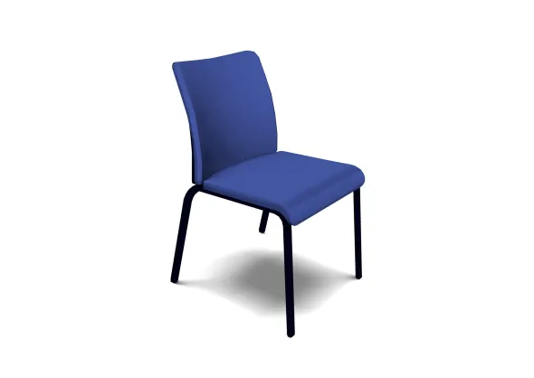 Chaise visiteur 4 pieds Let's B - tissu - piétement noir