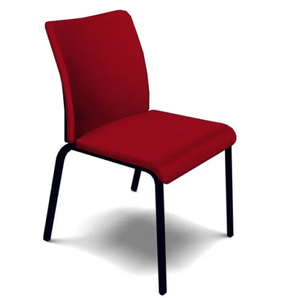 Chaise visiteur 4 pieds Let's B - tissu - piétement noir
