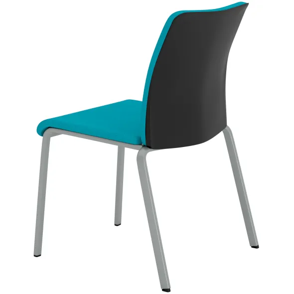Chaise visiteur 4 pieds Let's B - tissu - piétement gris