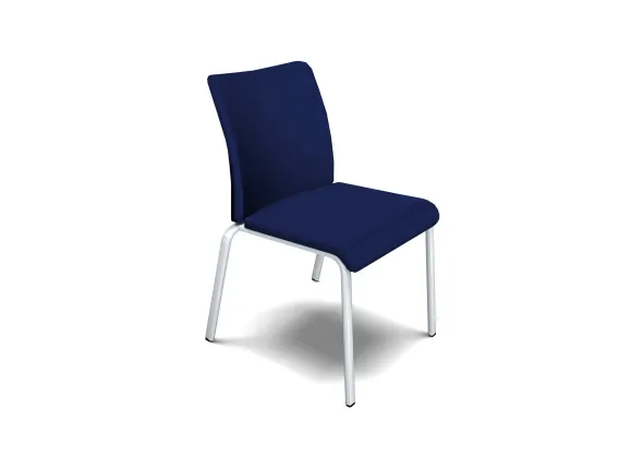 Chaise visiteur 4 pieds Let's B - tissu - piétement gris