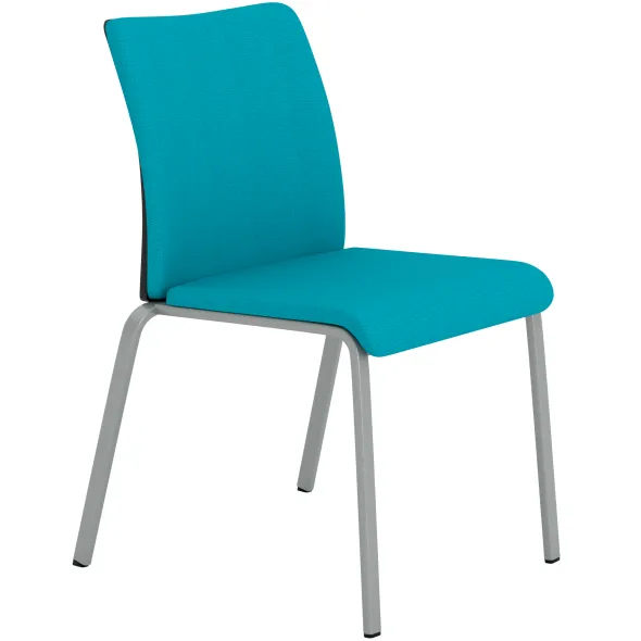 Chaise visiteur 4 pieds Let's B - tissu - piétement gris