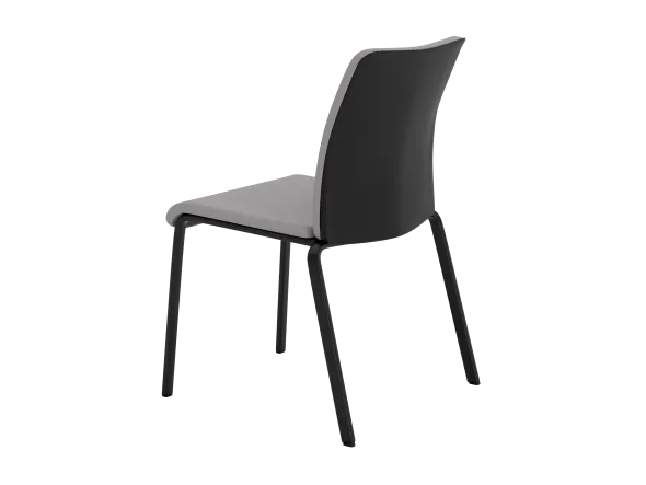 Chaise visiteur 4 pieds Let's B - textile enduit - piétement noir