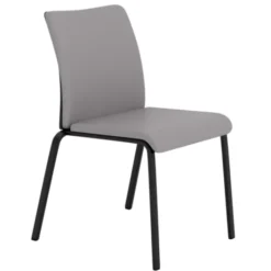 Chaise visiteur 4 pieds Let's B - textile enduit - piétement noir