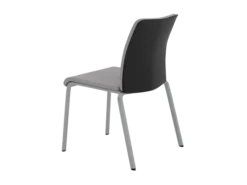 Chaise visiteur 4 pieds Let's B - textile enduit - piétement gris