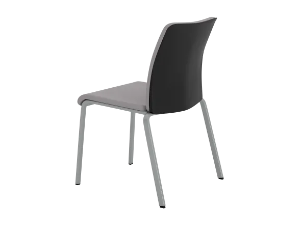 Chaise visiteur 4 pieds Let's B - textile enduit - piétement gris