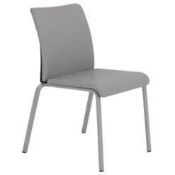 Chaise visiteur 4 pieds Let's B - textile enduit - piétement gris