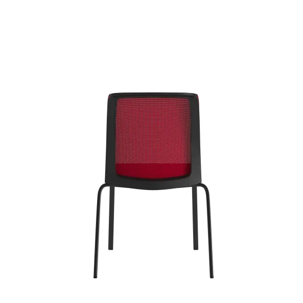 Chaise visiteur 4 pieds Reply Air - assise tissu - dossier résille