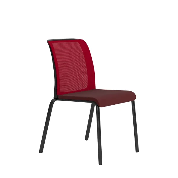 Chaise visiteur 4 pieds Reply Air - assise tissu - dossier résille