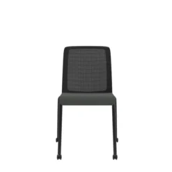 Chaise visiteur 4 pieds Reply Air - assise tissu - dossier résille - avec roulettes