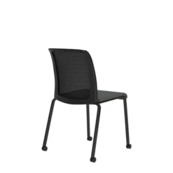 Chaise visiteur 4 pieds Reply Air - assise tissu - dossier résille - avec roulettes