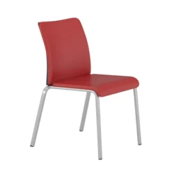 Chaise visiteur 4 pieds Reply - cuir - piétement chrome