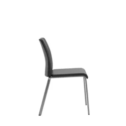 Chaise visiteur 4 pieds Reply - cuir - piétement chrome