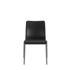 Chaise visiteur 4 pieds Reply - cuir - piétement chrome