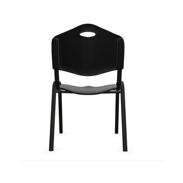 Chaise visiteur 4 pieds Saturn - plastique noir - lot de 4