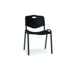 Chaise visiteur 4 pieds Saturn - plastique noir - lot de 4