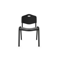 Chaise visiteur 4 pieds Saturn - plastique noir - lot de 4